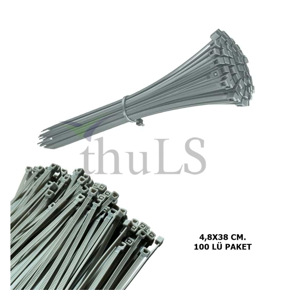 KABLO BAĞI 4,8X380 MM. GRİ (100 LÜ)