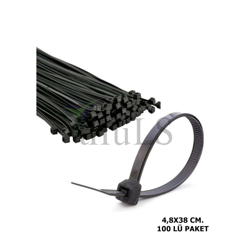 KABLO BAĞI 4.8X380 MM SİYAH (100 LÜ)