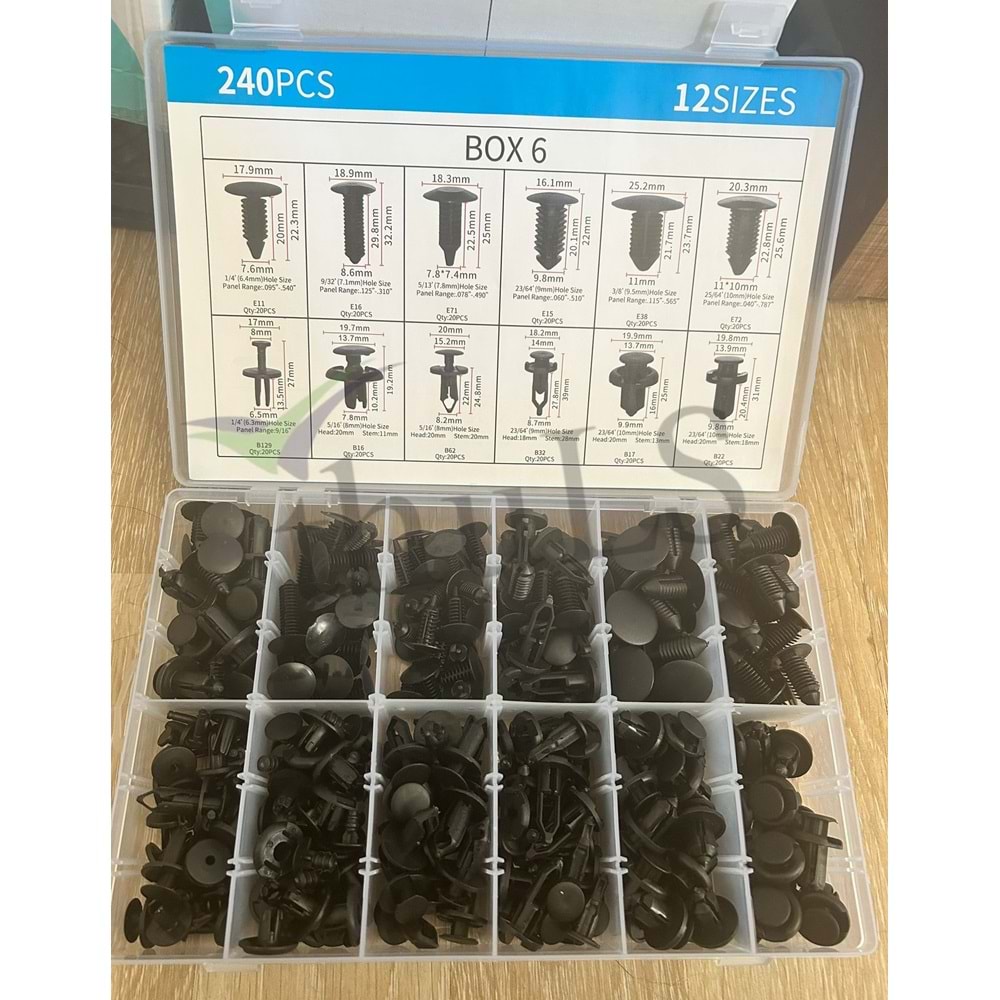 KLİPS SETİ DAVLUMBAZ 240 PRÇ. SİYAH