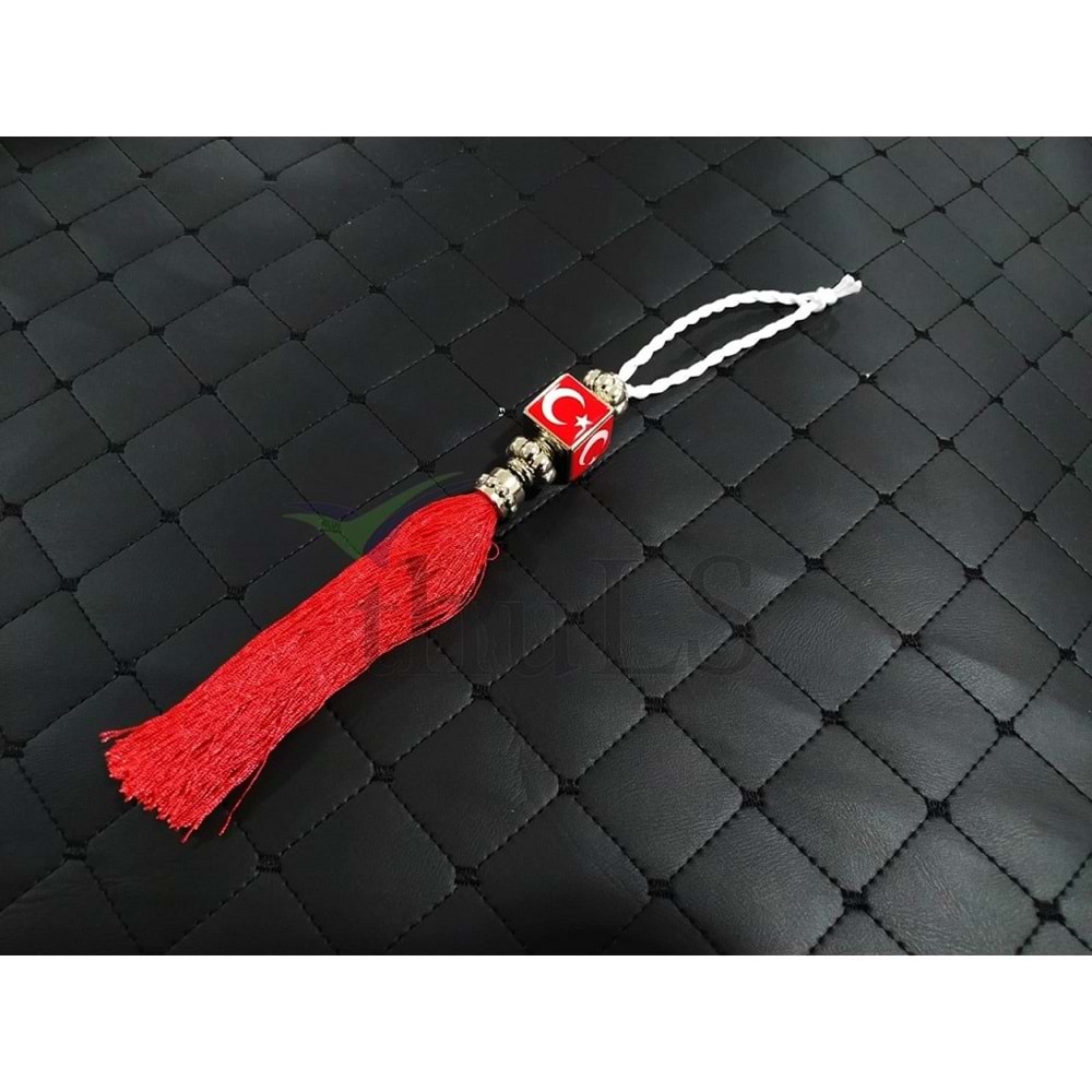 PÜSKÜL ASMA TÜRK BAYRAĞI KIRMIZI 25 CM.TEKLİ