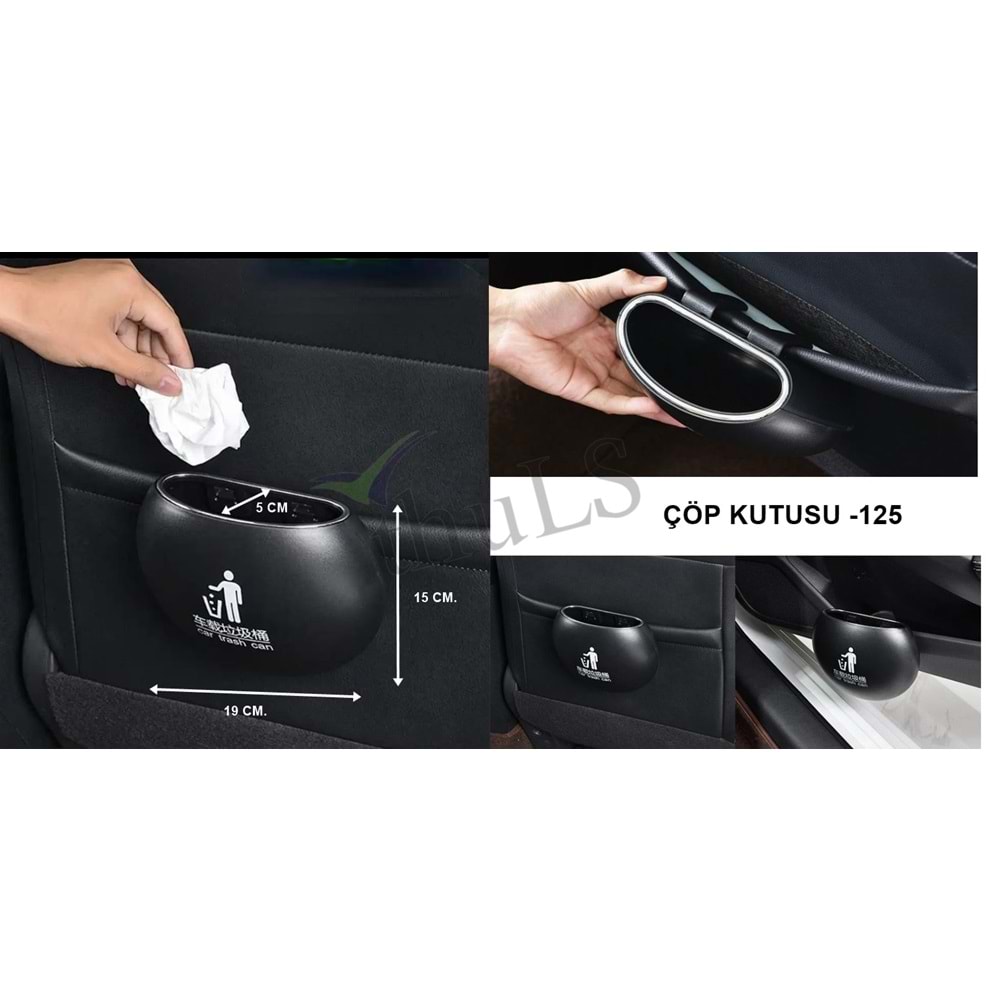 ARAÇ İÇİ ÇÖP KUTUSU OVAL GEÇMELİ -125