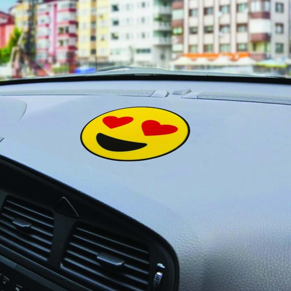 KAYDIRMAZ PED SİLİKON EMOJI KALP GÖZ
