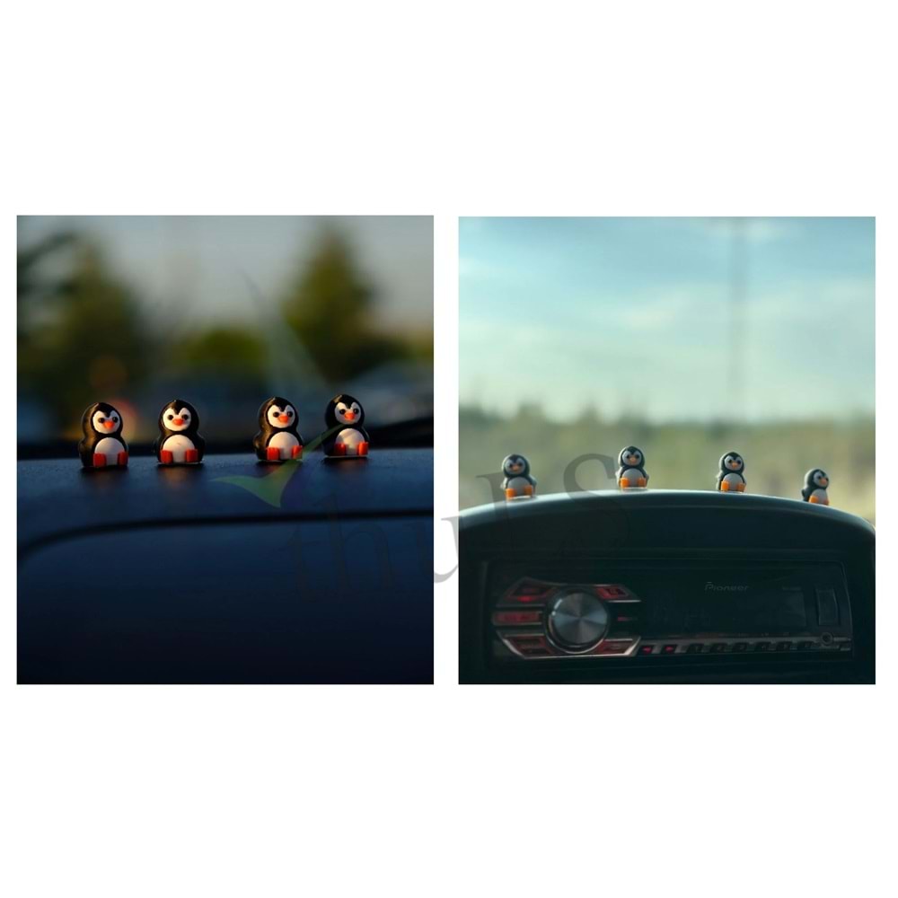 TORPİDO DİKİZ AYNA SÜSÜ MİNİ PENGUEN 4LÜ SET
