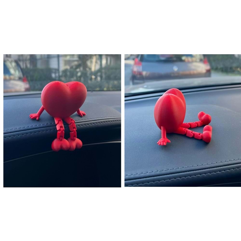 DİKİZ AYNA & TORPİDO SÜSÜ MİNİ DÜZ KALP 2Lİ