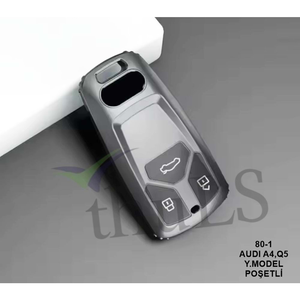 GRİ ANAHTAR KILIFI POŞETLİ 80-1 AUDI A4 , Q5 Y.MODEL