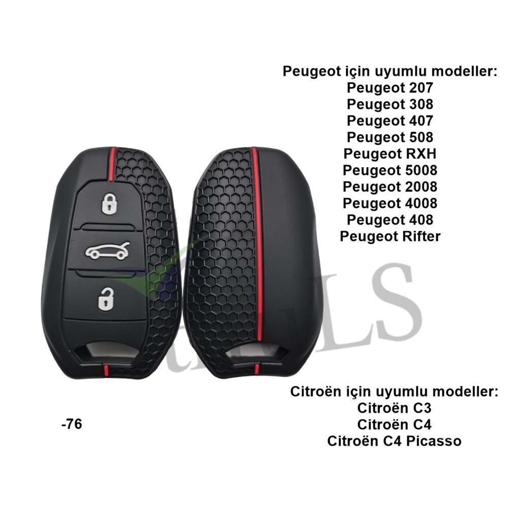 SİLİKON ANAH. KILIFI -76 PEUGEOT KIRMIZI ÇİZGİLİ