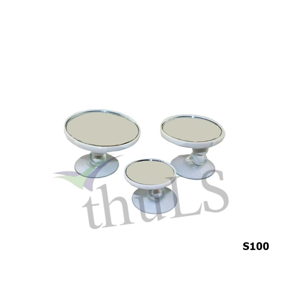 AYNA SETİ 3LÜ YUVARLAK BEYAZ S100