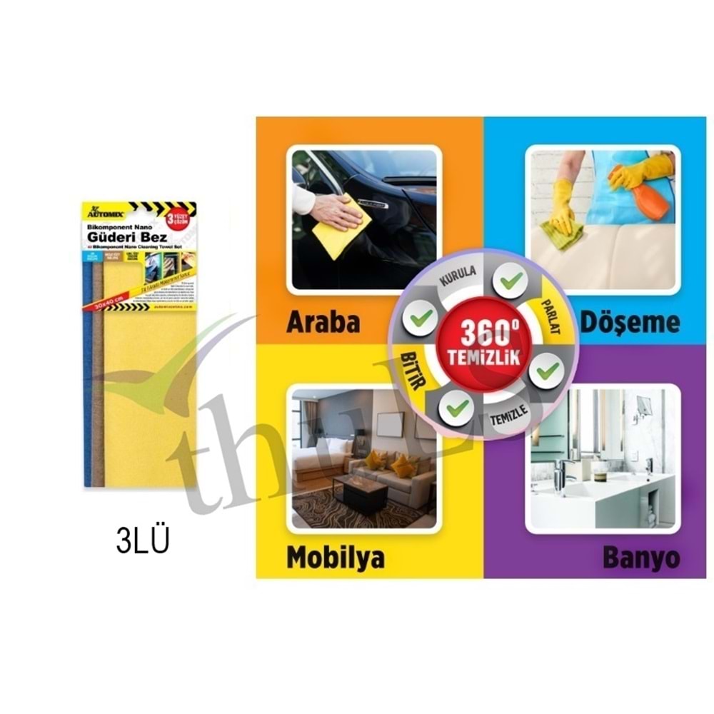 AUTOMİX GÜDERİ BEZ 3LÜ 30X40 CM