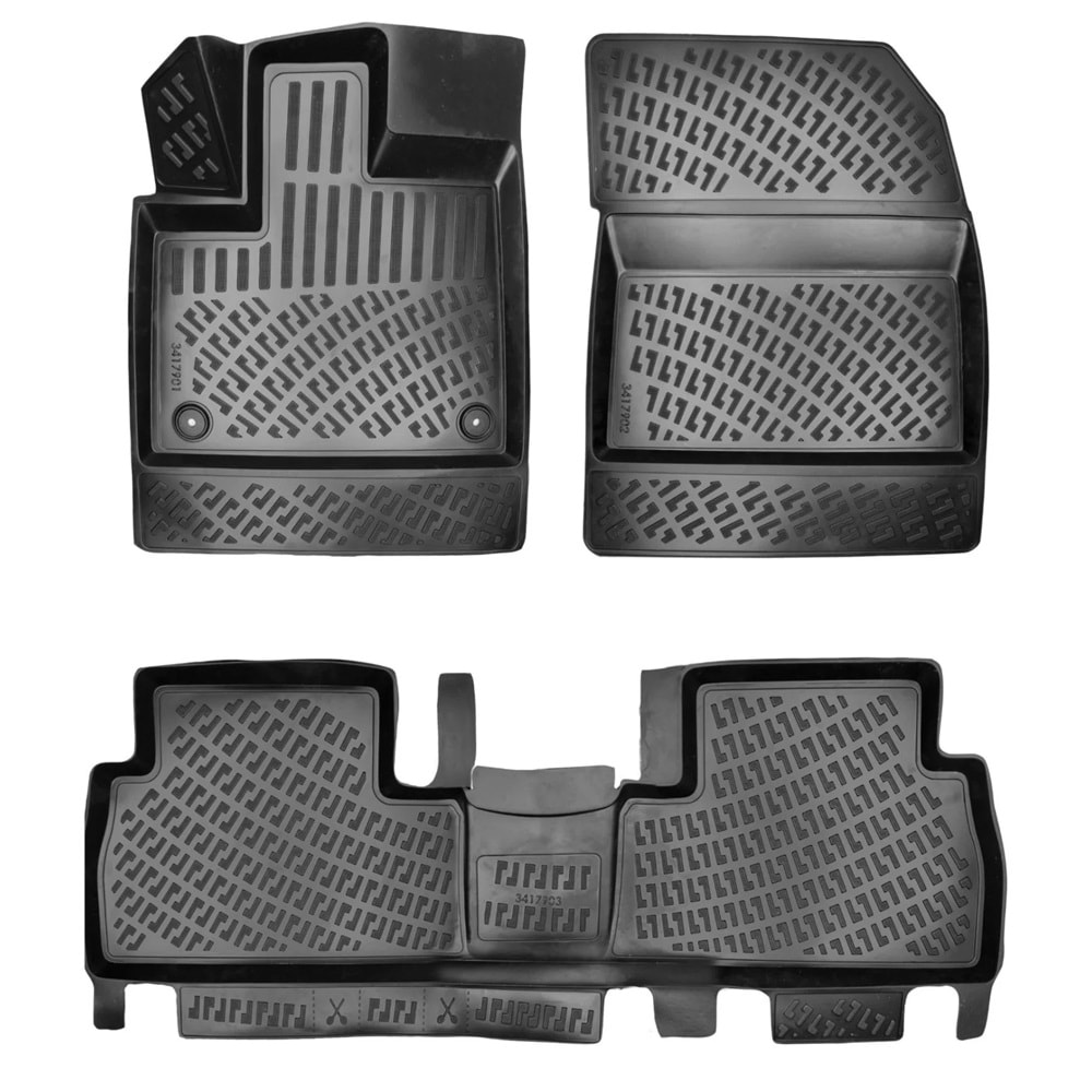 CITROEN BERLINGO 2019- (KLİPS ÇEVİRMELİ) 3D PASPAS SİYAH