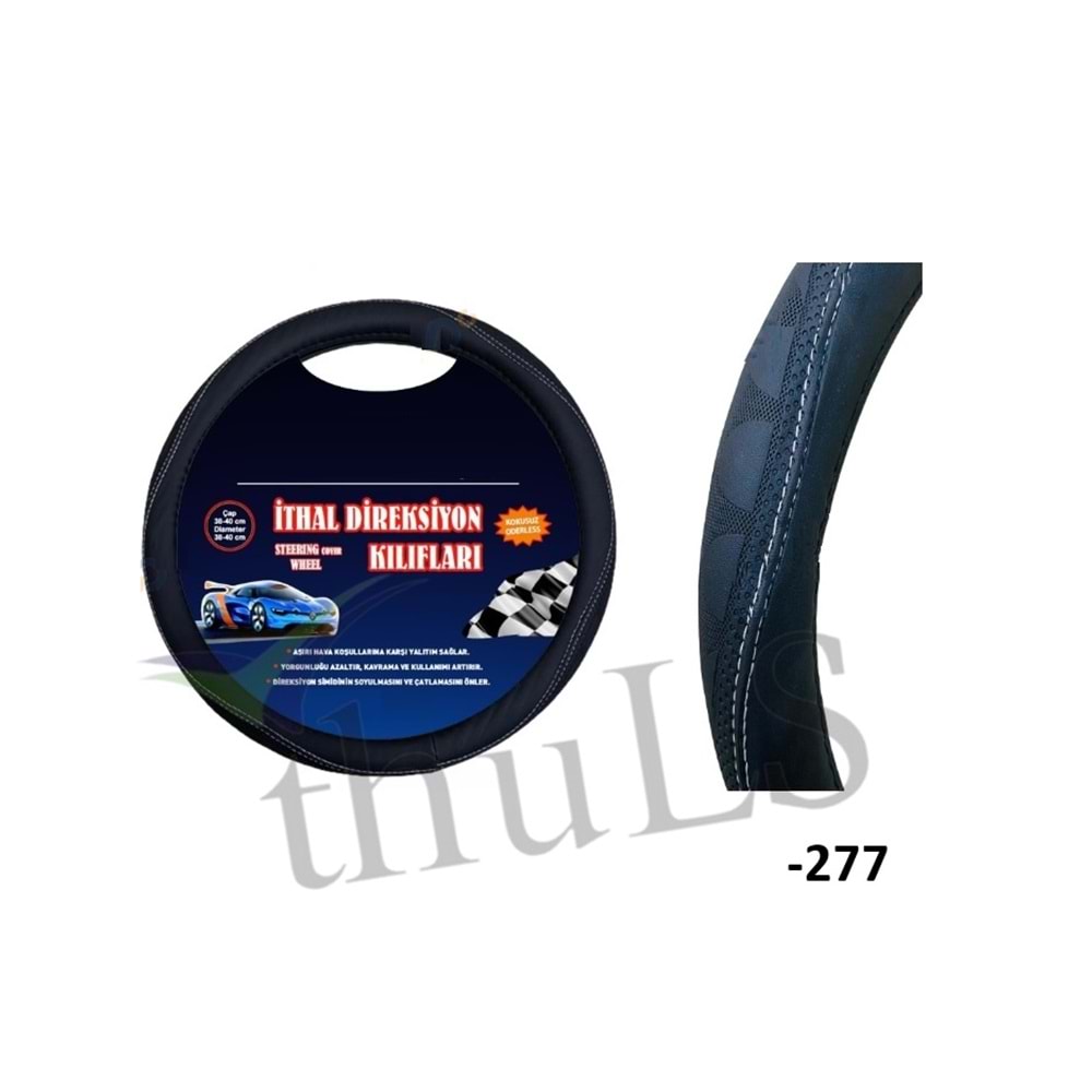 DİREKSİYON KILIFI GEÇME -277 SİYAH DELİK BEYAZ DİKİŞLİ