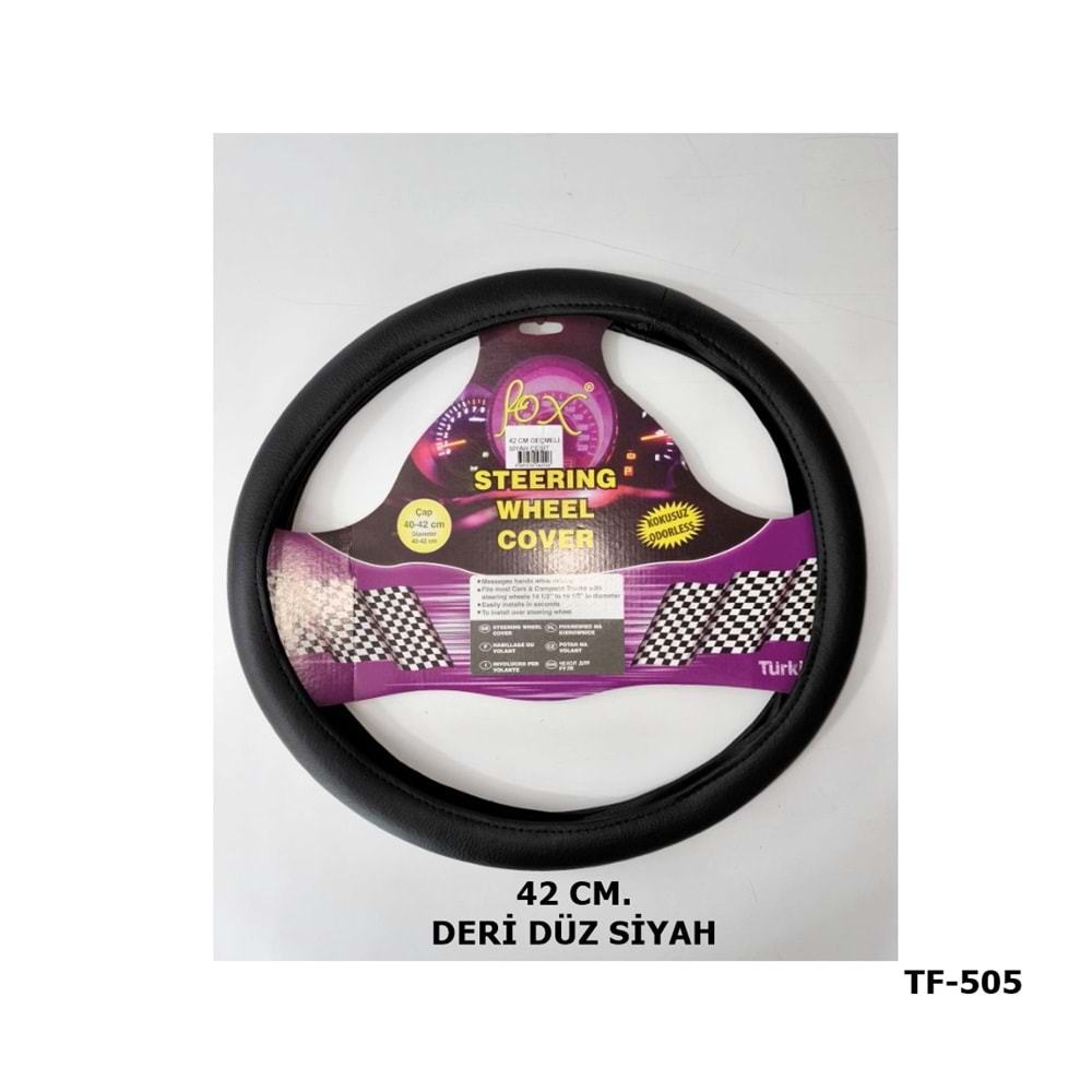 DİREKSİYON KILIFI GEÇME 42 CM. LF-505 DÜZ SİYAH