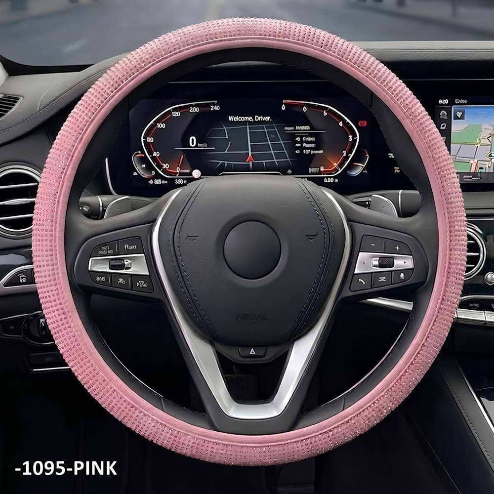 DİREKSİYON KILIFI GEÇME 37-38 CM. -1095-PINK PEMBE KRİSTAL TAŞLI