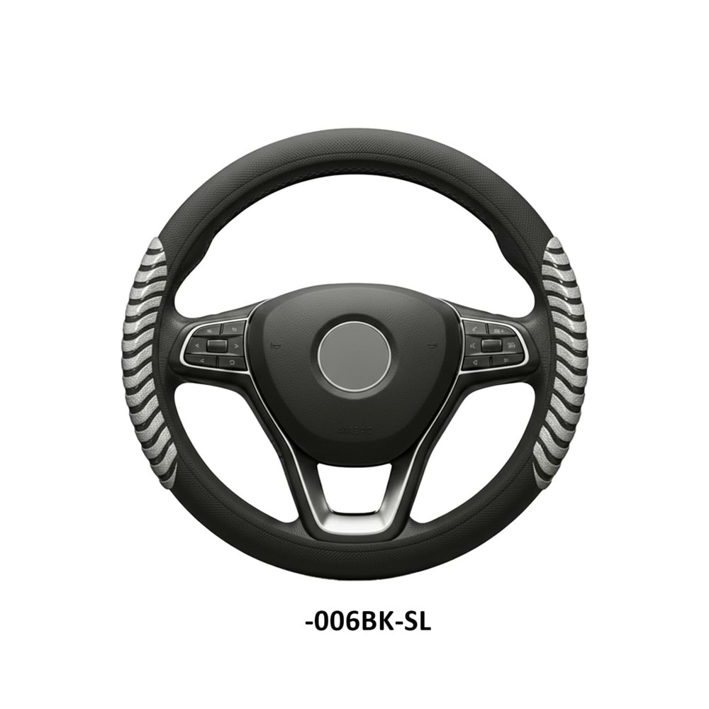 DİREKSİYON KILIFI GEÇME 38 CM. -006BK-SL SİYAH GRİ