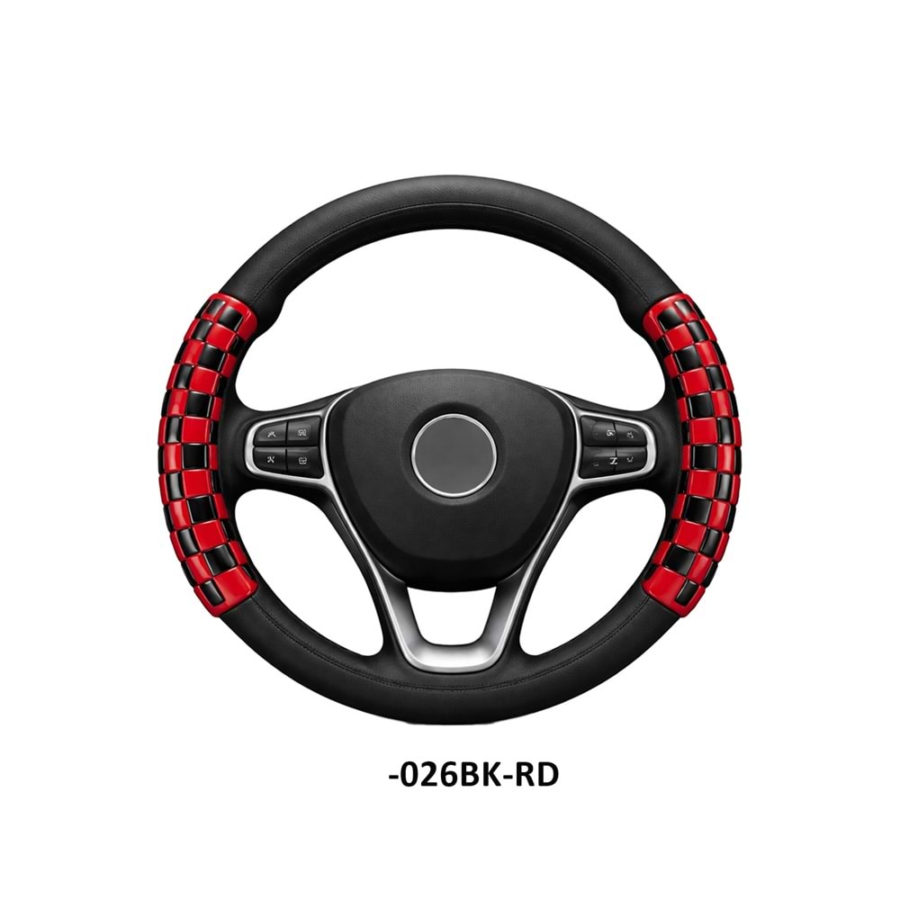 DİREKSİYON KILIFI GEÇME 38 CM. -026BK-RD SİYAH KIRMIZI