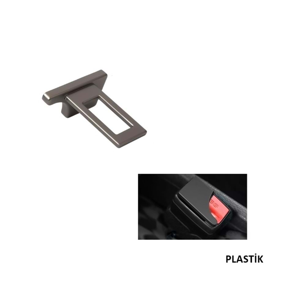 EMNİYET KEMER KAPAK TOKASI GRİ PLASTİK