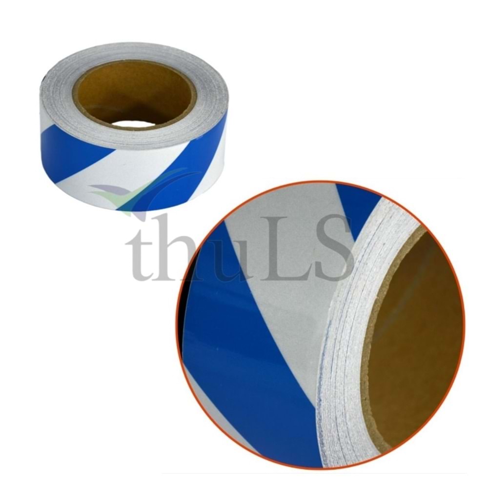 REFLEKTİF BANT 46 MT. MAVİ-BEYAZ