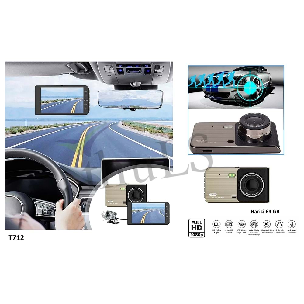 ARAÇ KAYIT KAMERA T712 FULL HD1080P