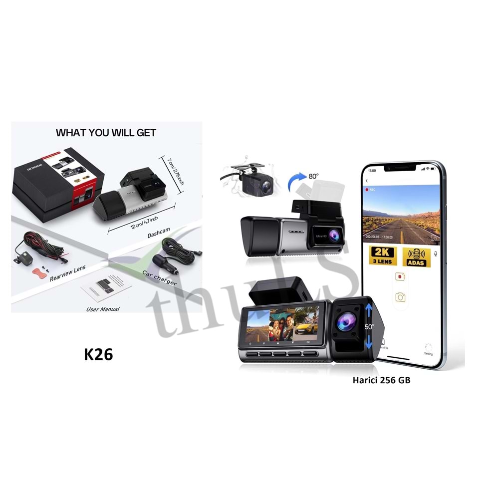ARAÇ KAYIT KAMERA K26 UHD2