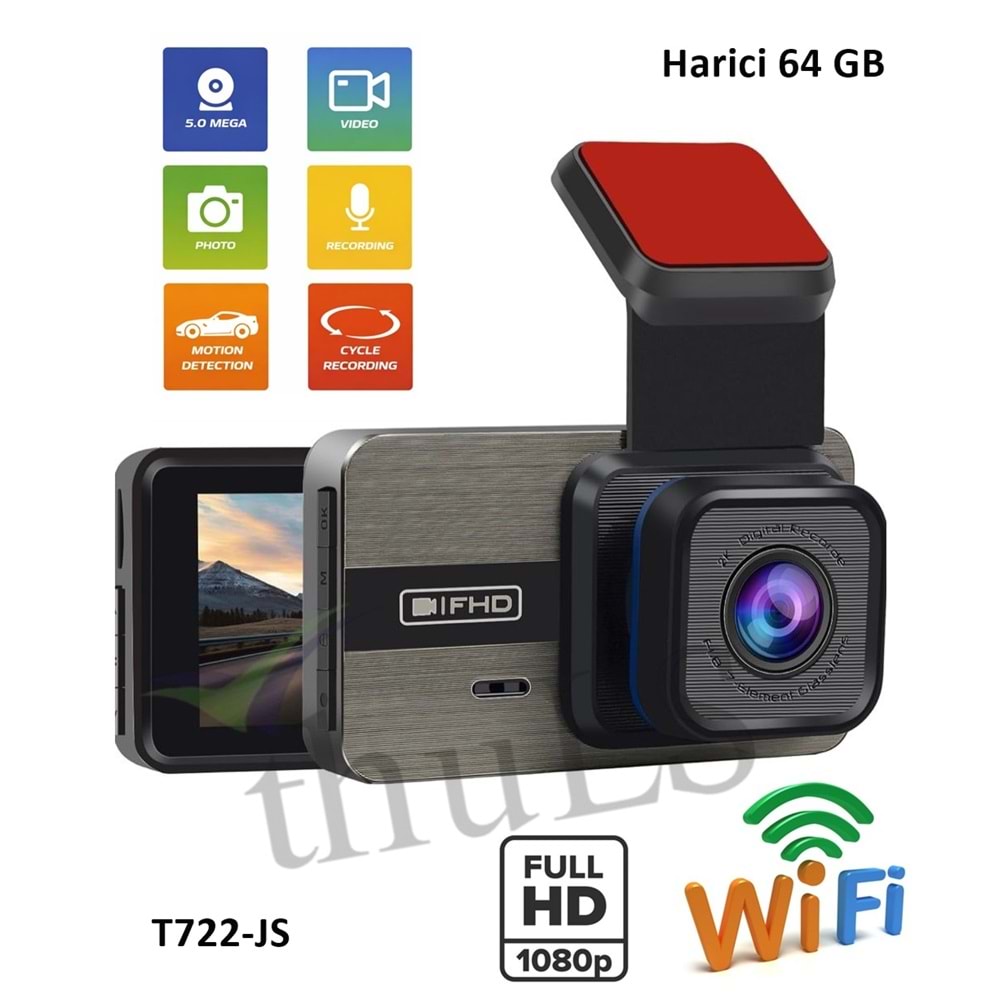 ARAÇ KAYIT KAMERA T722-JS FHD 1080P