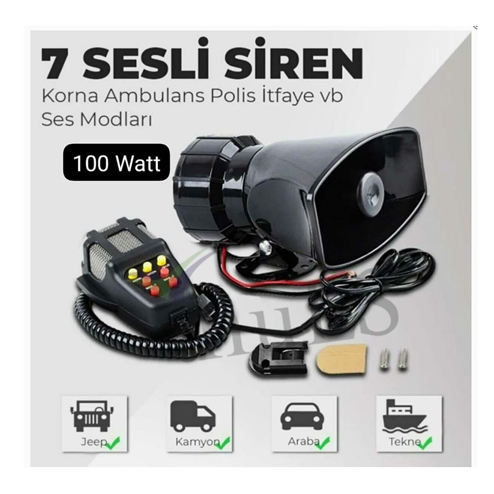 SİREN -150 7 SESLİ MİKROFONLU 100W