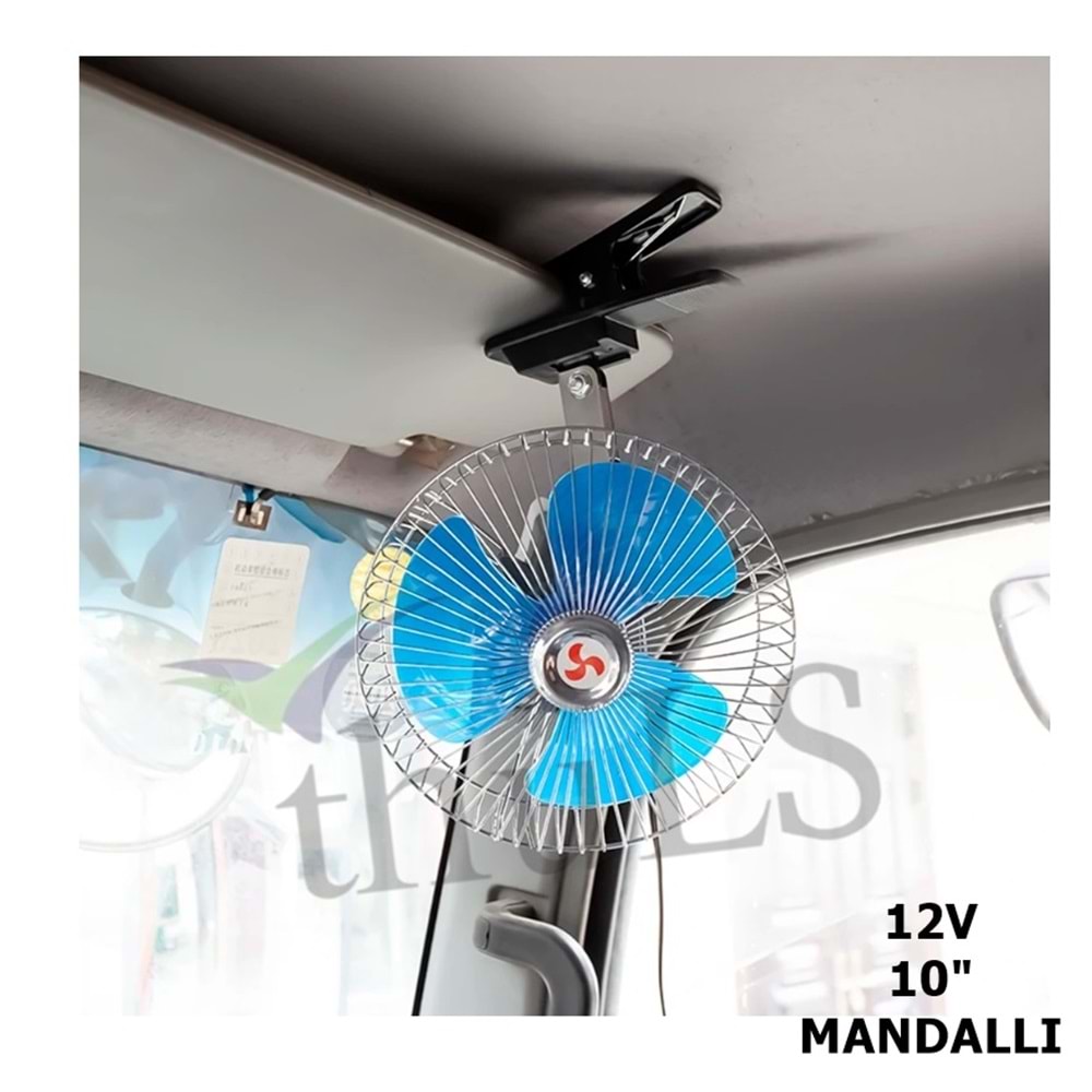 VANTİLATÖR 12V METAL 10 MANDALLI -705