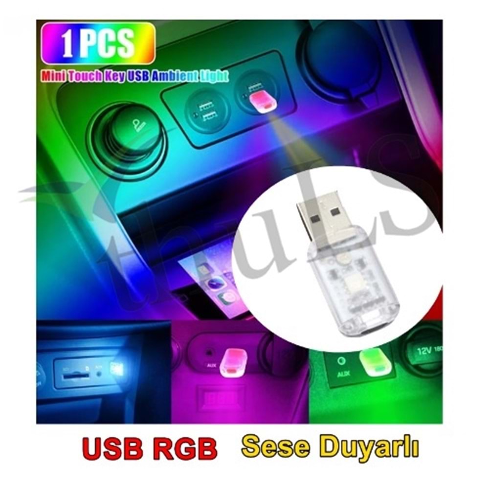 MİNİ USB TİP 7 SESLİ SESE DUYARLI LED -813