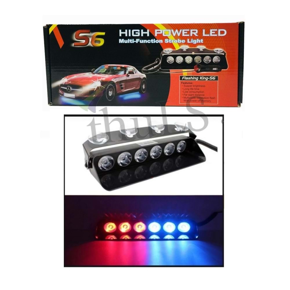 ÇAKAR LED S6 VANTUZLU 6 LED