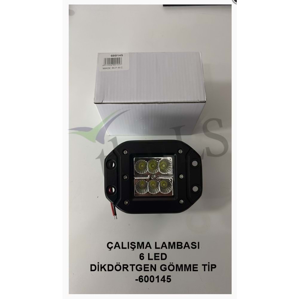 ÇALIŞMA LAMBASI 6 LED DİKDÖRTGEN -145 GÖMME TİP