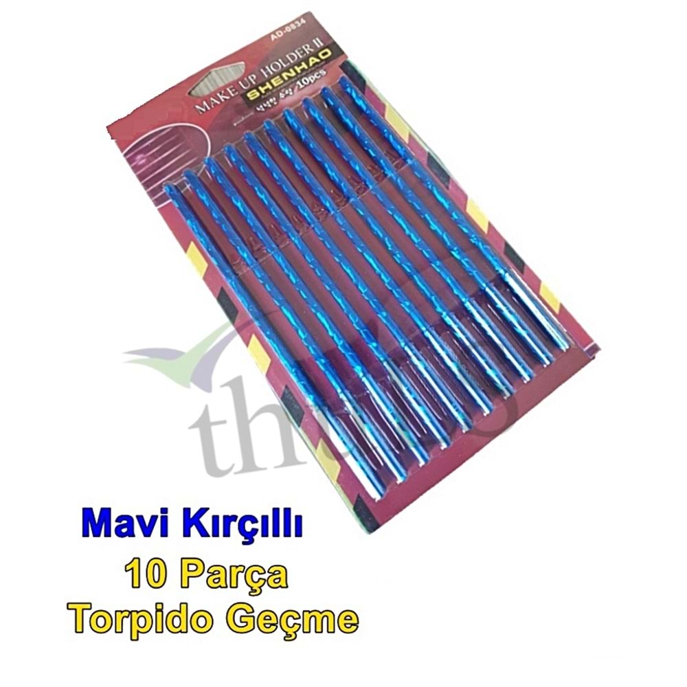 IP NEON IŞIKSIZ PETEĞE GEÇME KIRÇILLI MAVİ 10 PRÇ.
