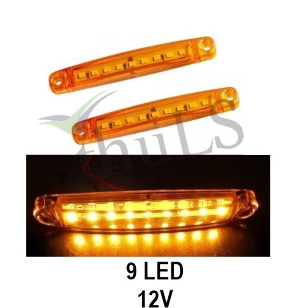 PARMAK LED 12V 9 LED SARI 5Lİ PAKET