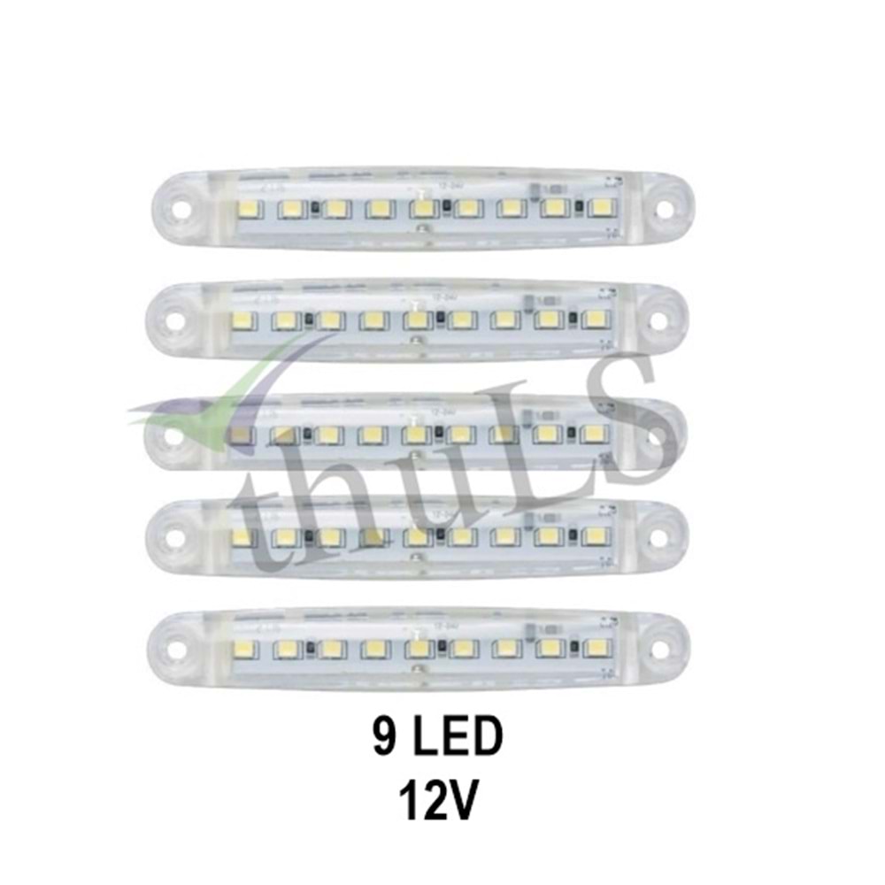 PARMAK LED 12V 9 LED BEYAZ 5Lİ PAKET
