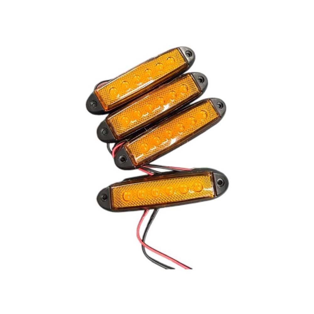 PARMAK LED KAFESLİ 12V 6 LED 4LÜ PAKET SARI