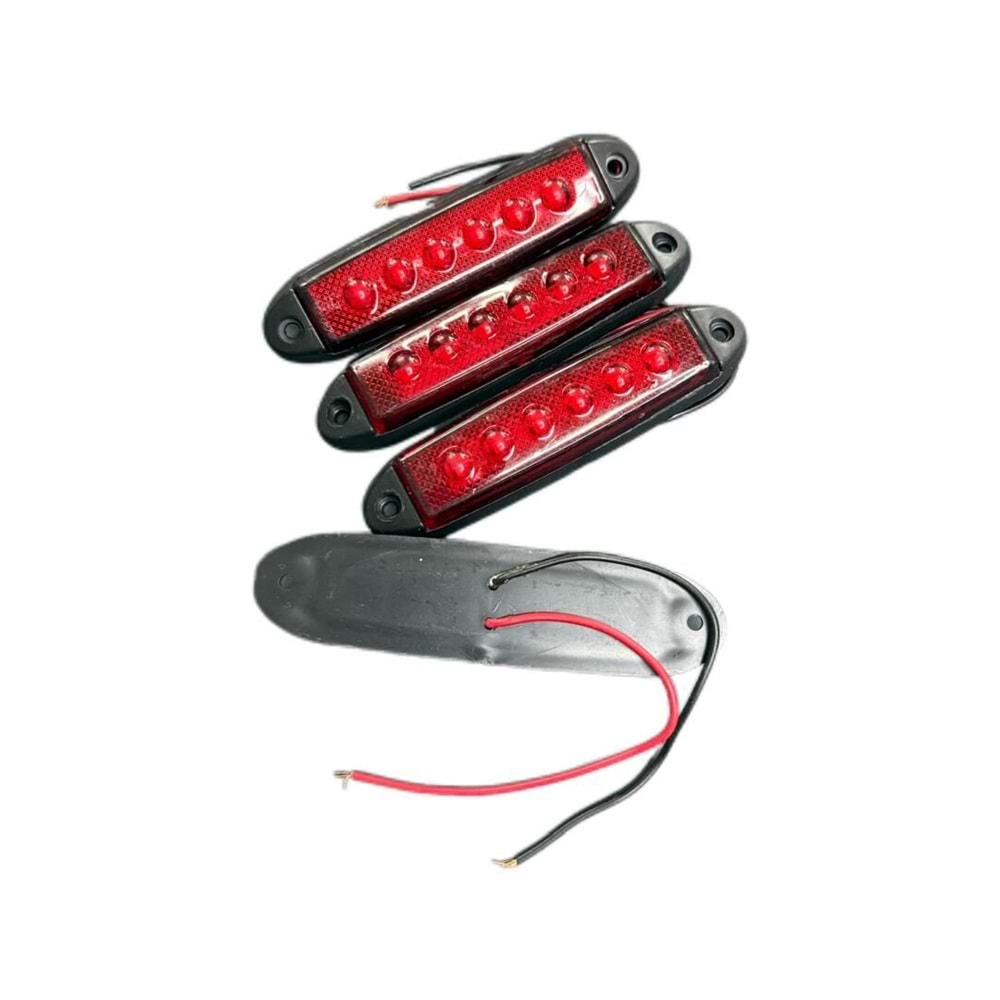 PARMAK LED KAFESLİ 12V 6 LED 4LÜ PAKET KIRMIZI