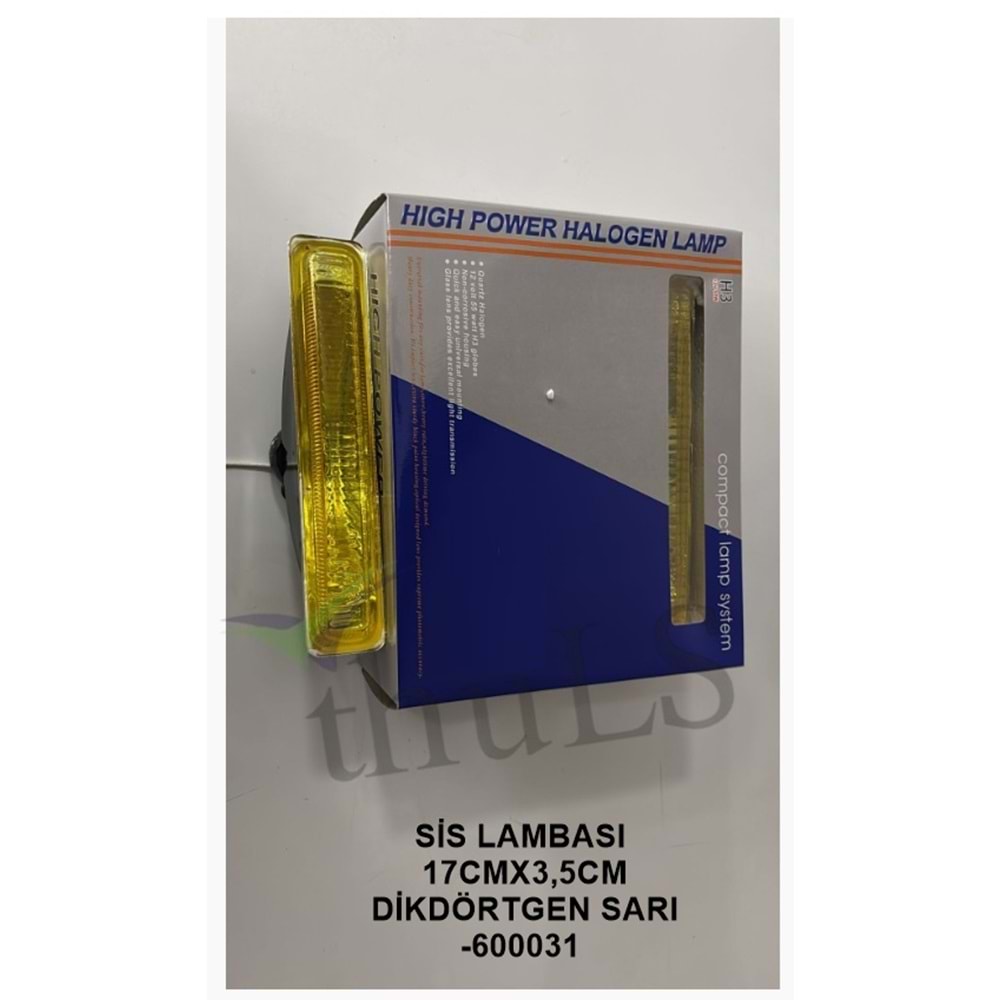 SİS LAMBASI 17 CMX3,5 CM. -600031 DİKDÖRTGEN SARI