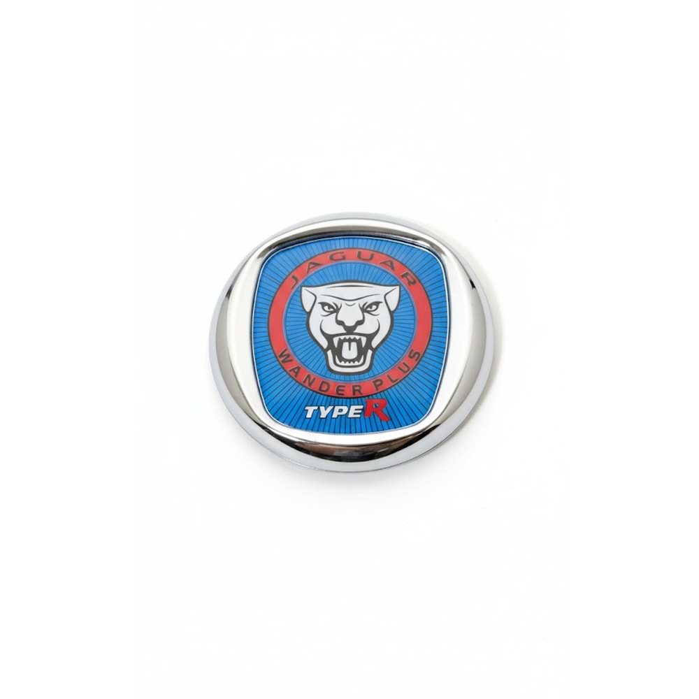 JAGUAR MAVİ KÜÇÜK 3D KROM ÇERÇEVELİ UNIVERSAL LOGO