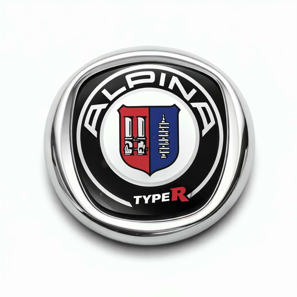 ALPINA KÜÇÜK 3D KROM ÇERÇEVELİ UNIVERSAL LOGO