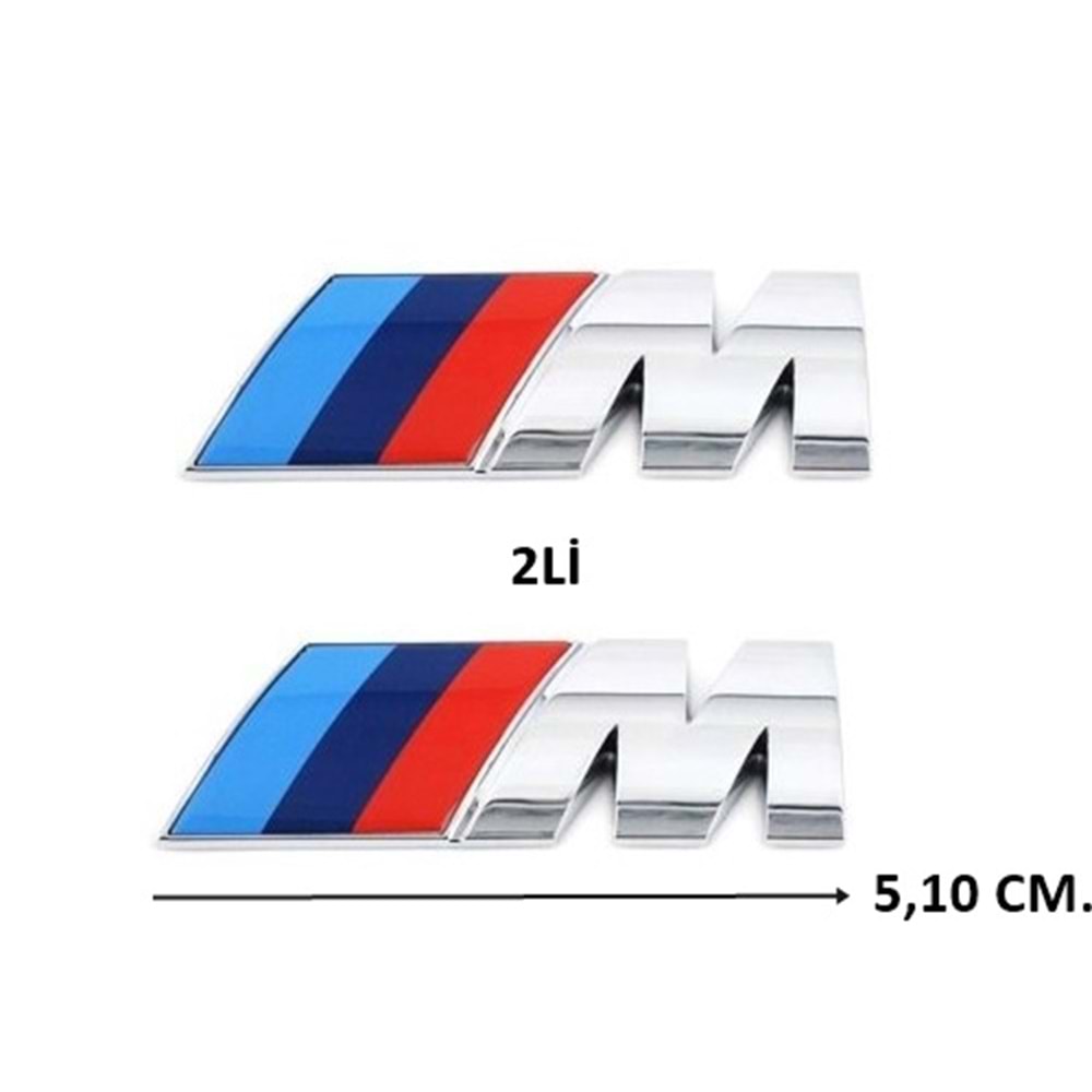 DÖKÜM YAZI YAPIŞMA ///M GÜMÜŞ 2Lİ 5.10 CM.