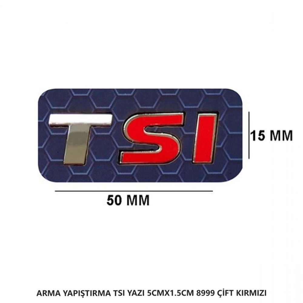 8999 - TSI YAZI YAPIŞMA 5 CM X 1,5 CM ÇİFT KIRMIZI