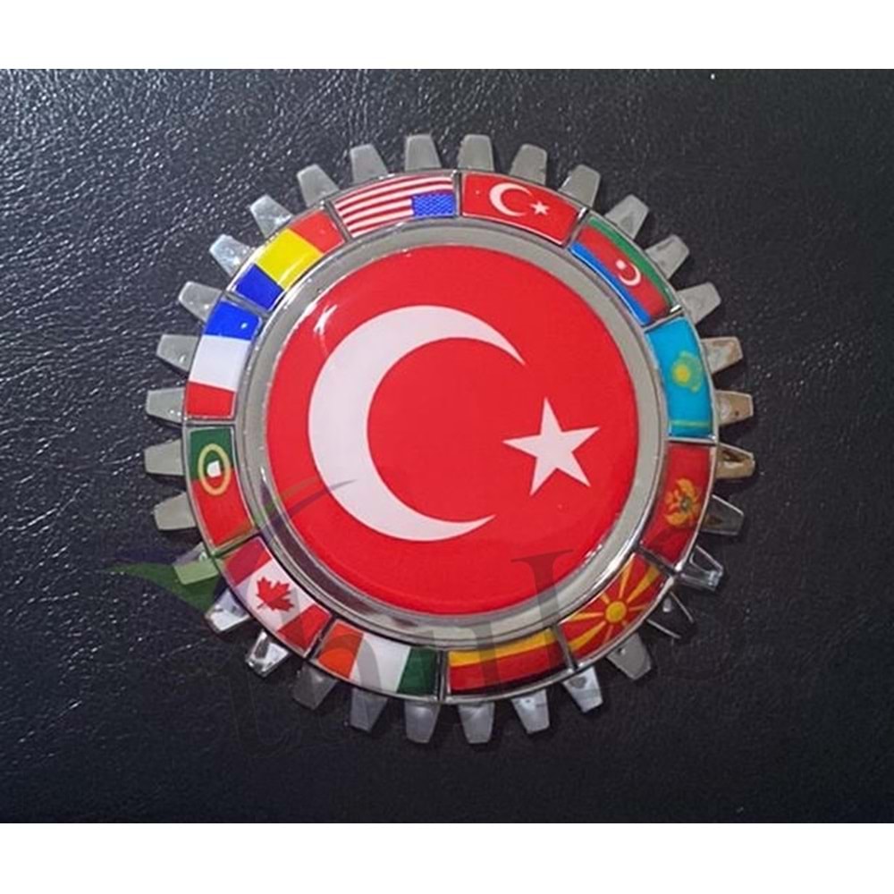 TIRTIL ARMA TÜRK BAYRAĞI YUVARLAK