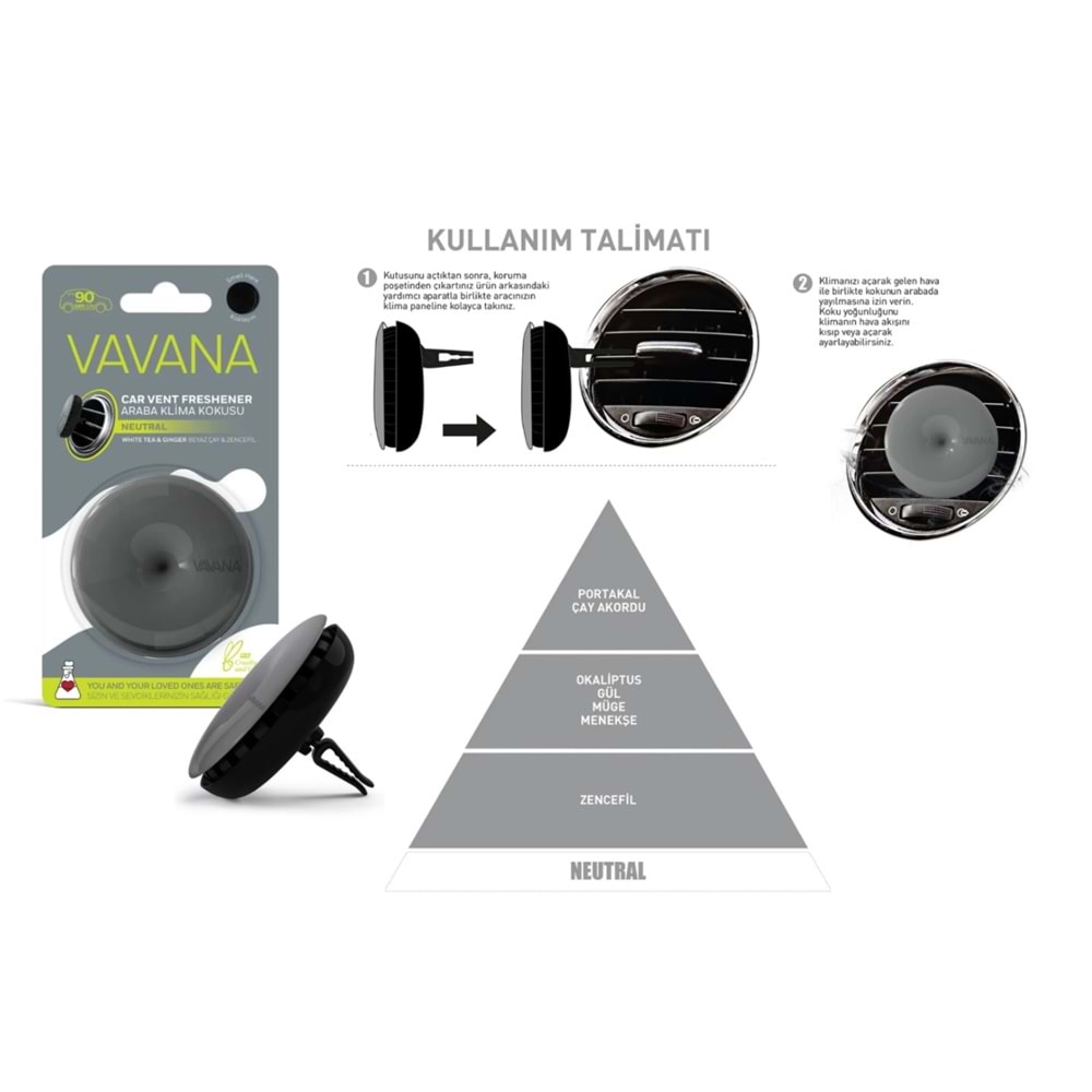 AUTOMIX VAVANA CAR FRESHENER NEUTRAL GRİ