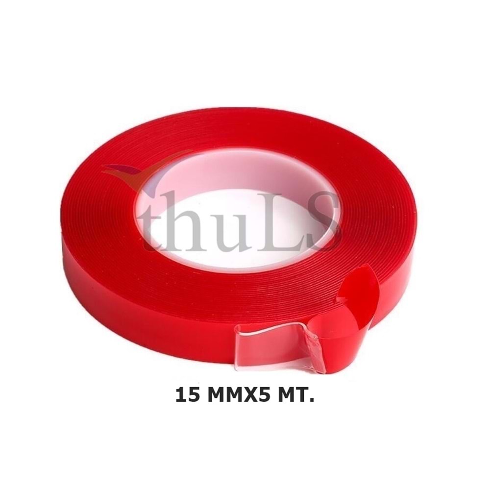 ÇİFT TARAFLI BANT SİLİKONLU 15MM X 5 METRE