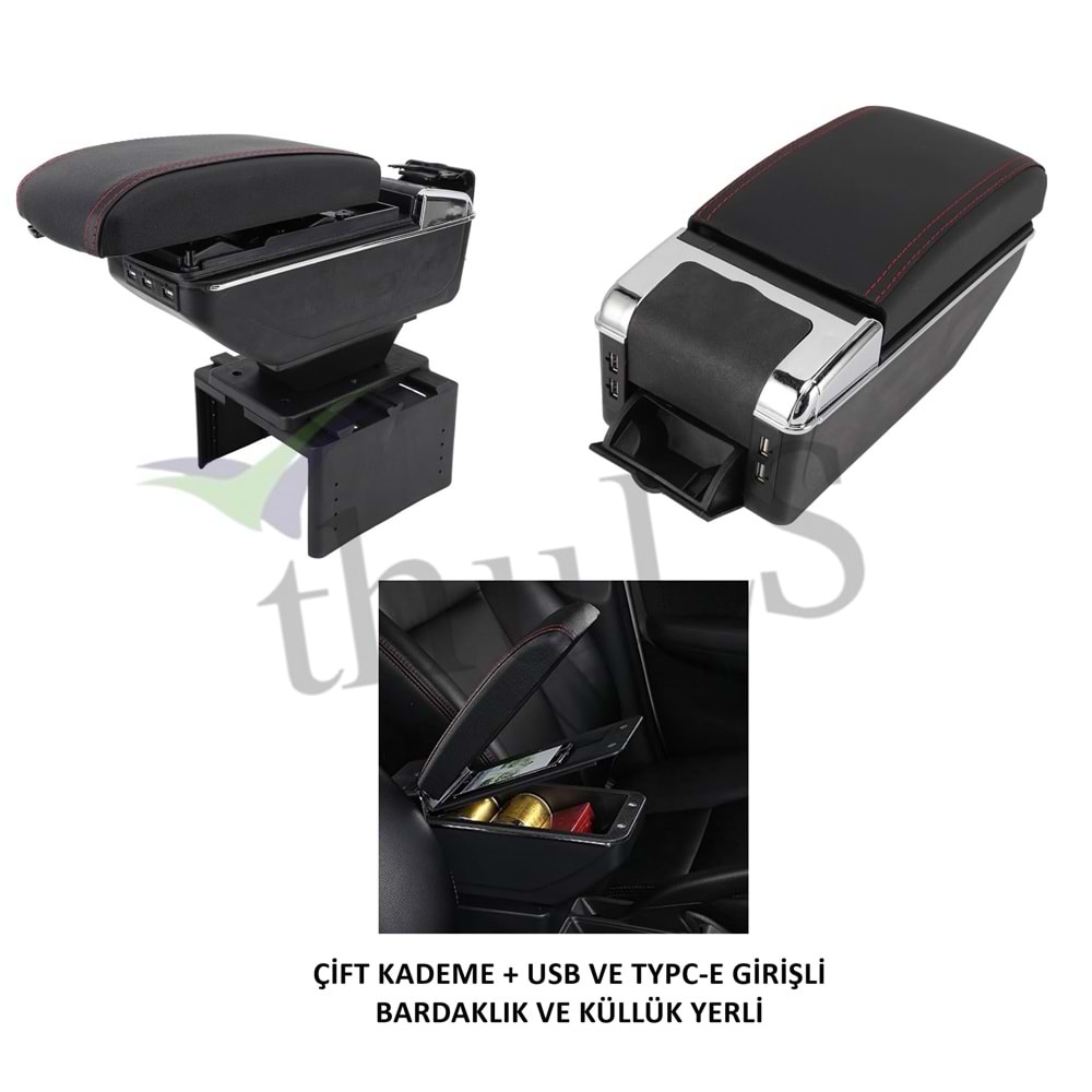 UNIVERSAL KOLÇAK ÇİFT KADEME USB Lİ TYPC-E GİRİŞLİ