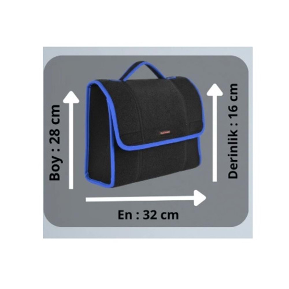 THULS BAGAJ ÇANTASI MİDİ SİYAH-MAVİ BİYE