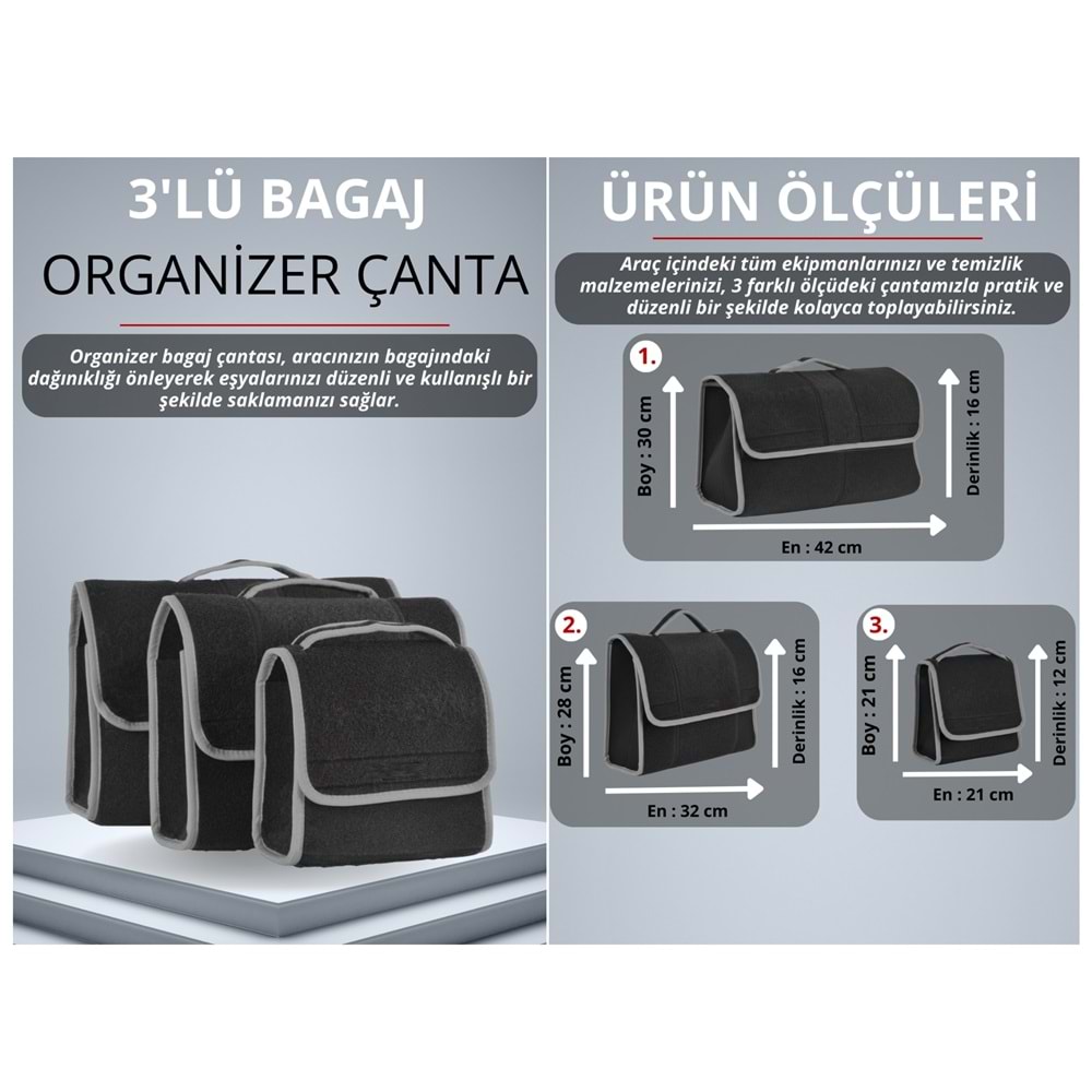 THULS BAGAJ ÇANTASI 3Ü SET SİYAH-GRİ BİYE