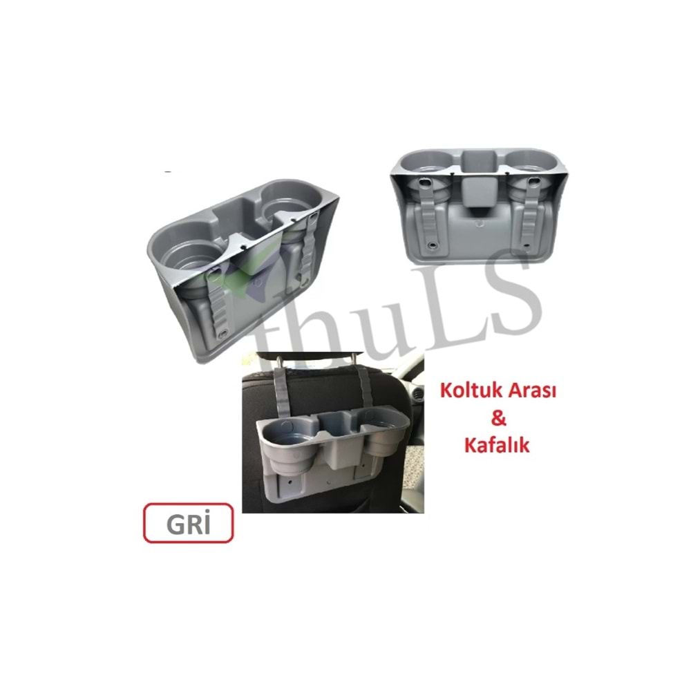 KOLTUK ARKASI/ARASI BARDAKLIK ORGANİZER GRİ