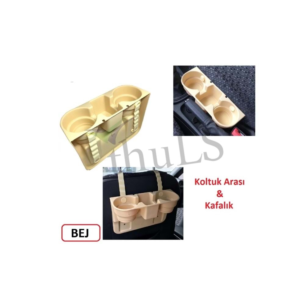 KOLTUK ARKASI/ARASI BARDAKLIK ORGANİZER BEJ