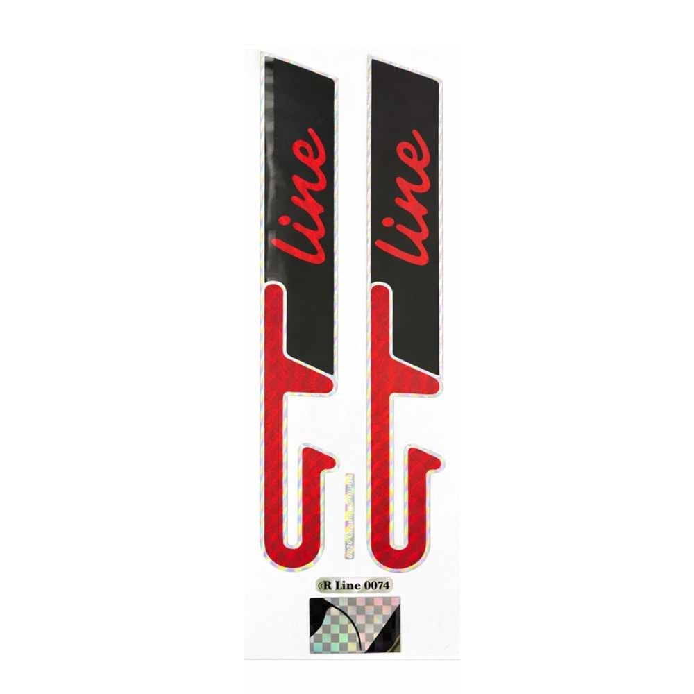 3D CAR STICKER GT LINE KIRMIZI-SİYAH