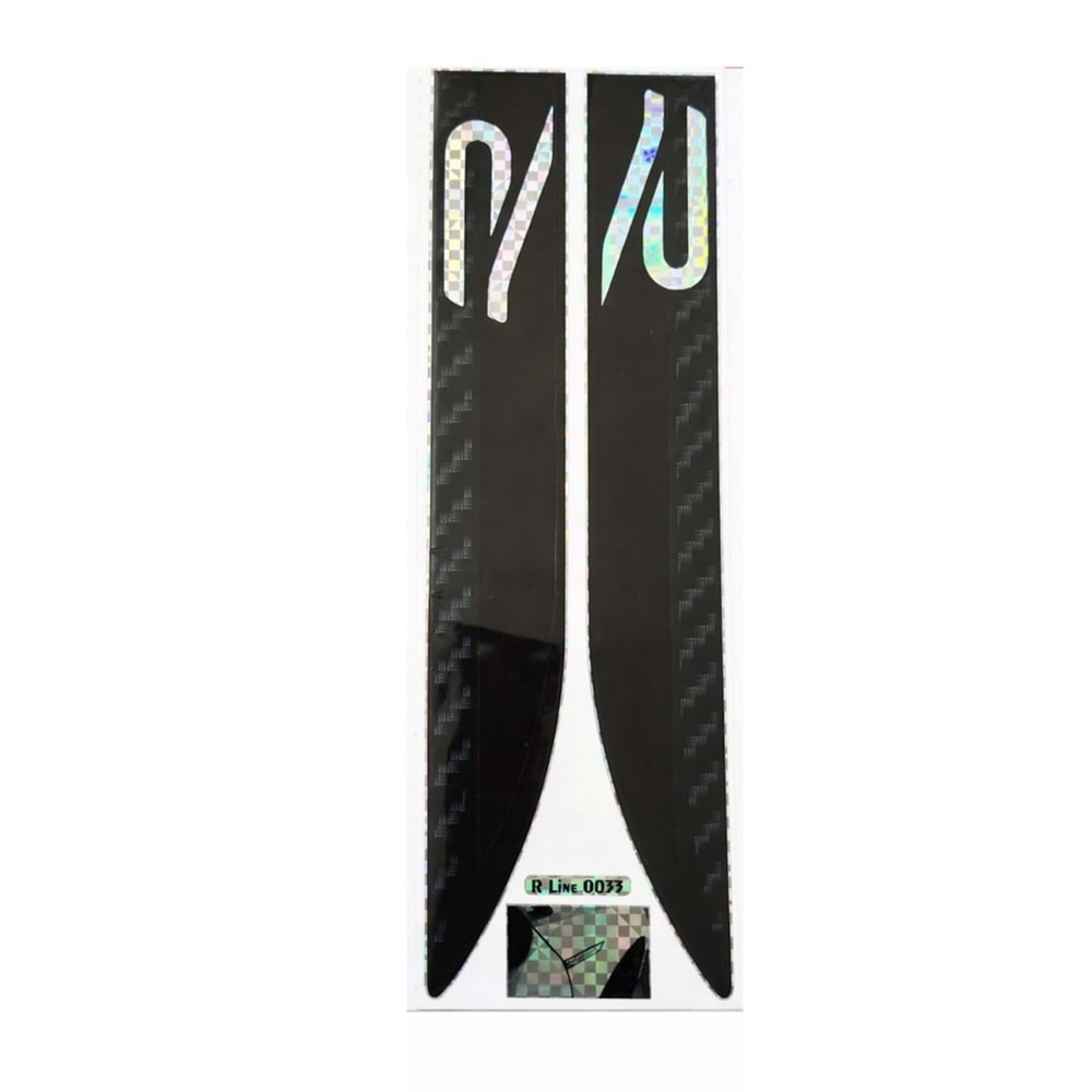 3D CAR STICKER R BEYAZ-SİYAH