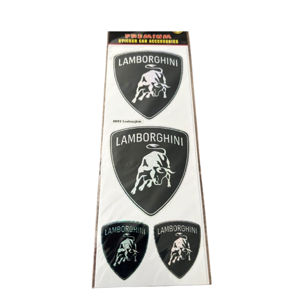 3D CAR STICKER LAMBORGHINI GÜMÜŞ HOLOGRAM