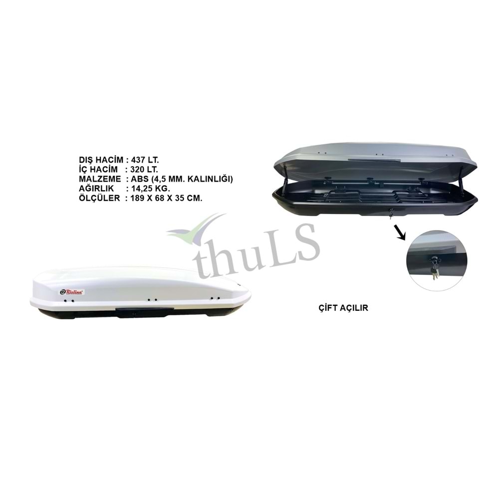 PORTBAGAJ 437 LT. ÇİFT AÇILIR UZUN BEYAZ